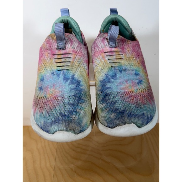 Skechers Kids Tie Dye Air Cooled Memory Foam Slip On Sneakers - Picture 1 of 7